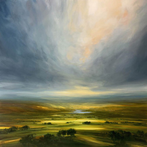 Harry Brioche landscape painting of dramatic sky and big vista